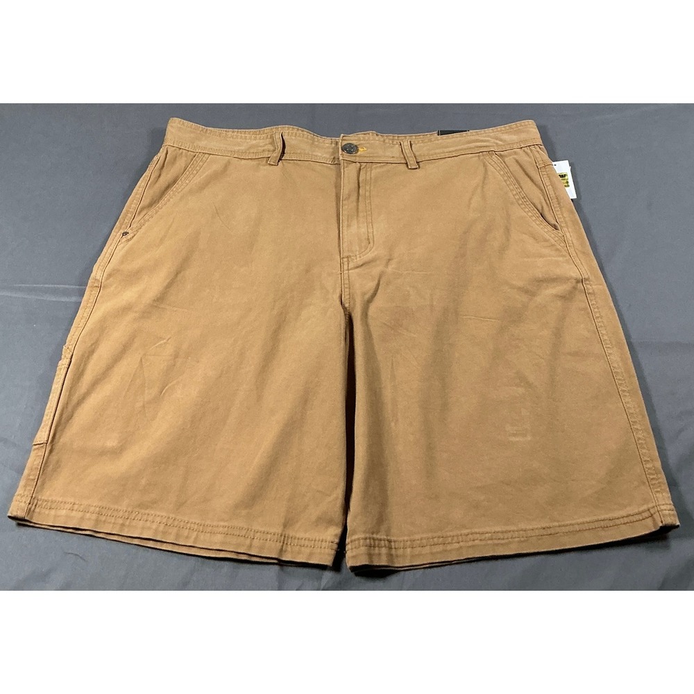 Caterpillar Mens Duck Canvas Work Shorts Tan Brown Size 36 Utility Cargo CAT